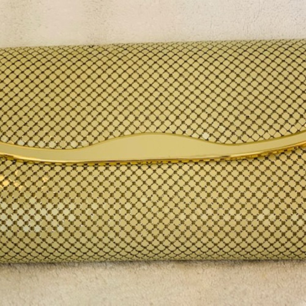 Y & S Metal Mesh Shoulder Convertible Cream Purse